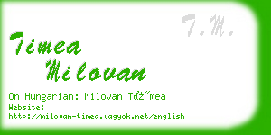 timea milovan business card